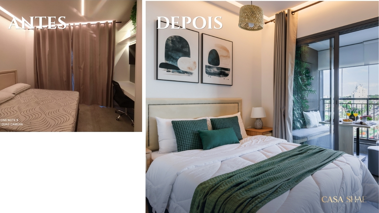 Antes e depois de imóvel preparado com o método